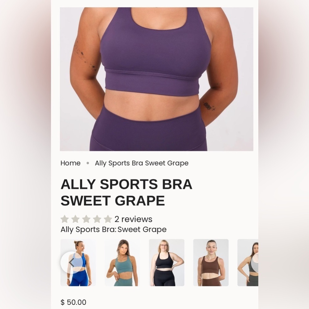 ALOWA SET Sport bra/Leggings grape 🍇 color size Small - Picture 13 of 14